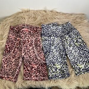bebe Sport spandex shorts bundle size M  with mid-thigh leg length animal prints